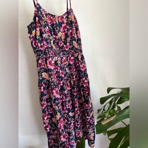 Old Navy waist-defined floral smocked midi dress